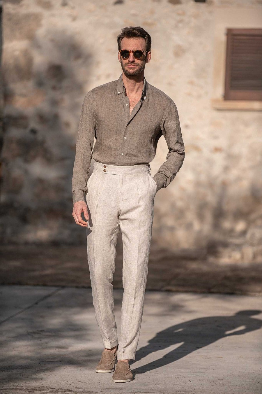 Clothing PINIPARMA, White Cashmere And Cotton Shirt - Made In Italy